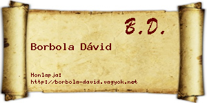 Borbola Dávid névjegykártya