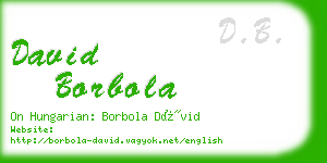 david borbola business card